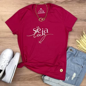 Camiseta Feminina Branca Seja Luz - Imagem 5