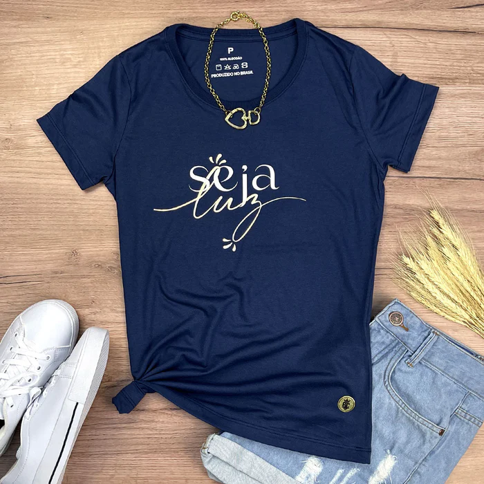 Camiseta Feminina Branca Seja Luz - Imagem 11