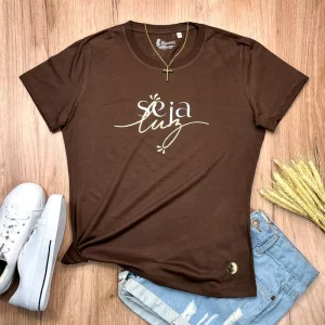 Camiseta Feminina Branca Seja Luz - Imagem 3