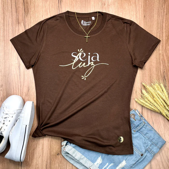 Camiseta Feminina Branca Seja Luz - Imagem 3