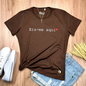 Camiseta Feminina Preta Eis-me aqui - Imagem 11