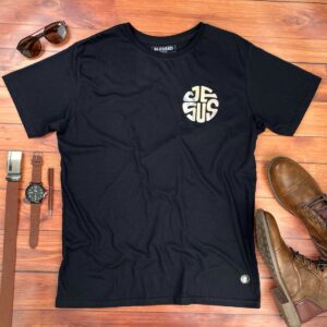 Camiseta Masculina Preta Jesus - Imagem 1