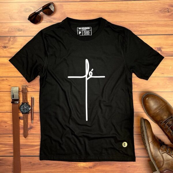Camiseta Masculina Preta Fé