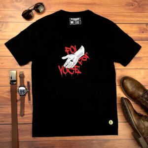 Camiseta Masculina Preta Foi Por Você Mão