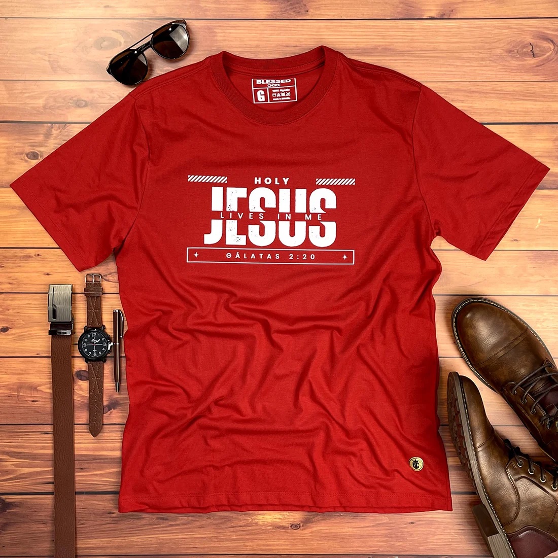 Camiseta Masculina Preta Holy Jesus Lives In - Imagem 7