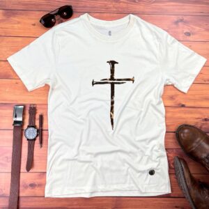 Camiseta Masculina Preta Cruz E Prego - Imagem 5