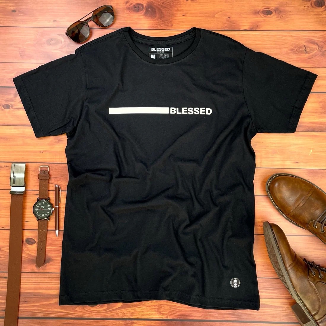 Camiseta Masculina Branca Blessed - Imagem 3