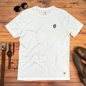 Camiseta Masculina Off White Escudo Fé Detalhe - Imagem 5