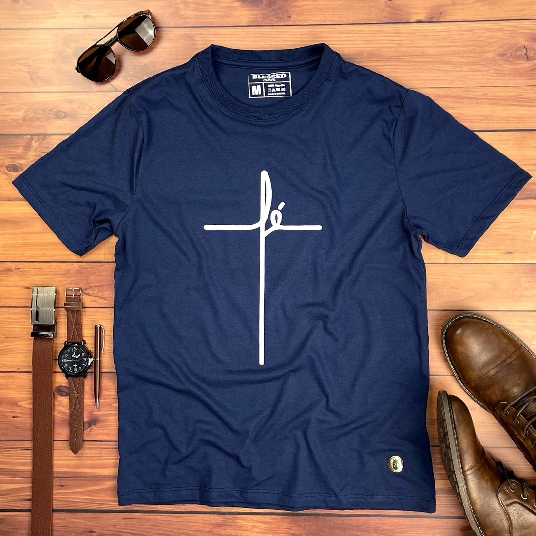 Camiseta Masculina Preta Fé - Imagem 4