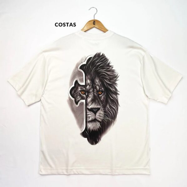 Oversized Off White Full Leão Cruz Cinza