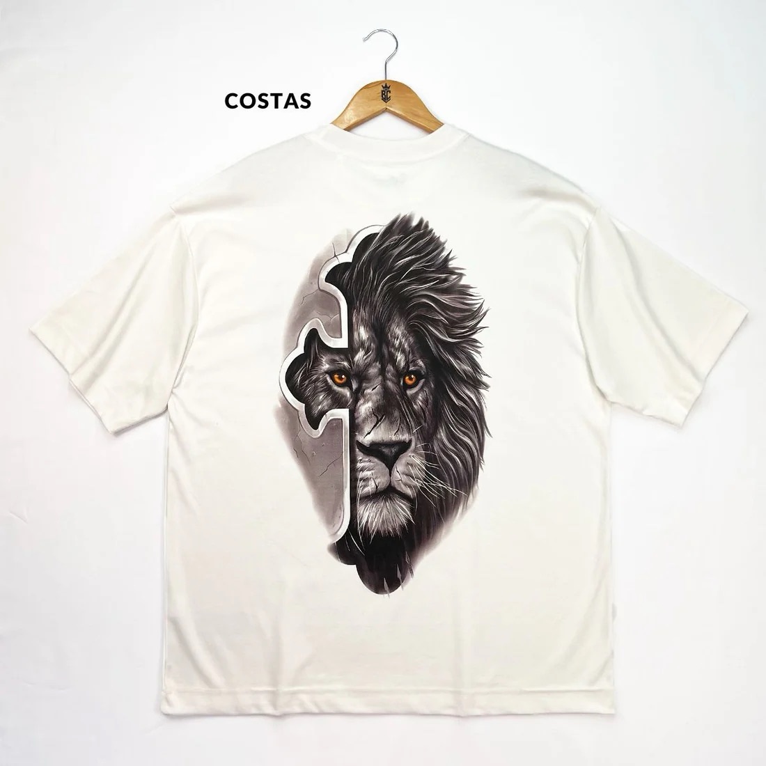 Oversized Off White Full Leão Cruz Cinza - Imagem 2