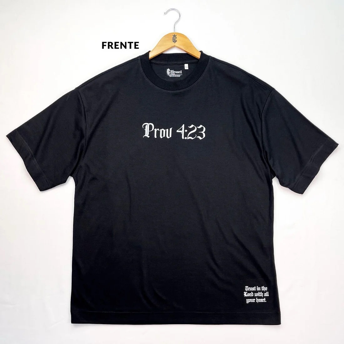 Oversized Preta Full Guarda Teu Coração Prov 4:23 - Imagem 1