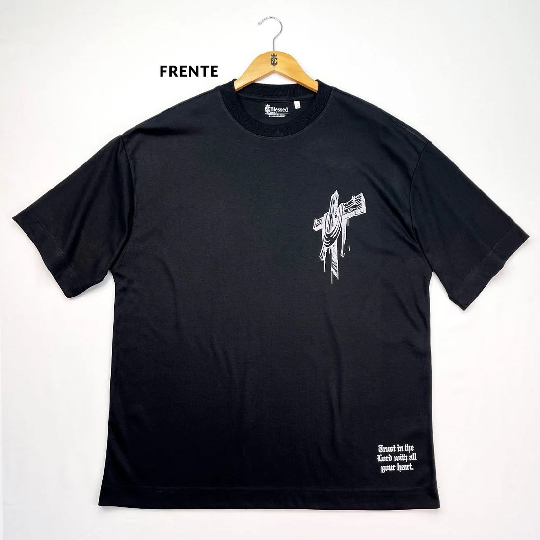 Oversized Preta Full Cruz Foi Por Você! - Imagem 1