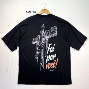 Oversized Preta Full Cruz Foi Por Você! - Imagem 2