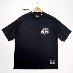 Oversized Preta Full Jesus Cristo Grafite