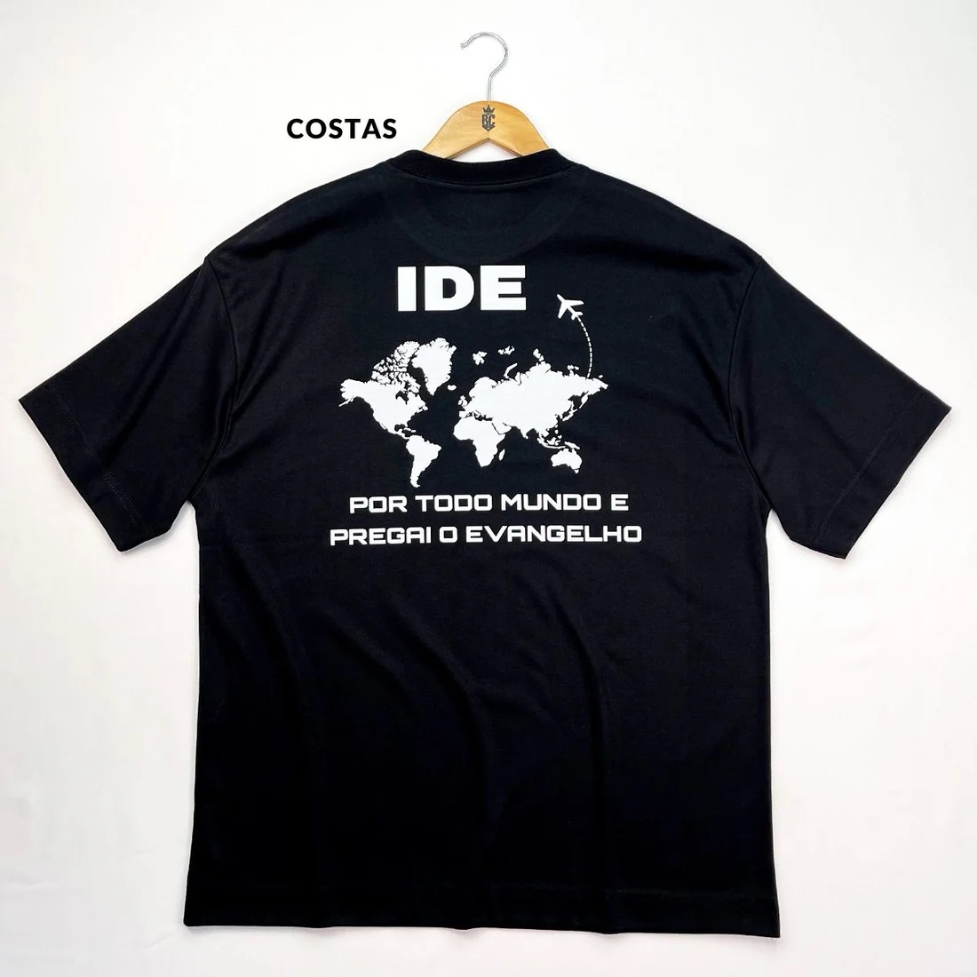 Oversized Preta Full IDE Por Todo Mundo E Pregai O Evangelho - Imagem 2
