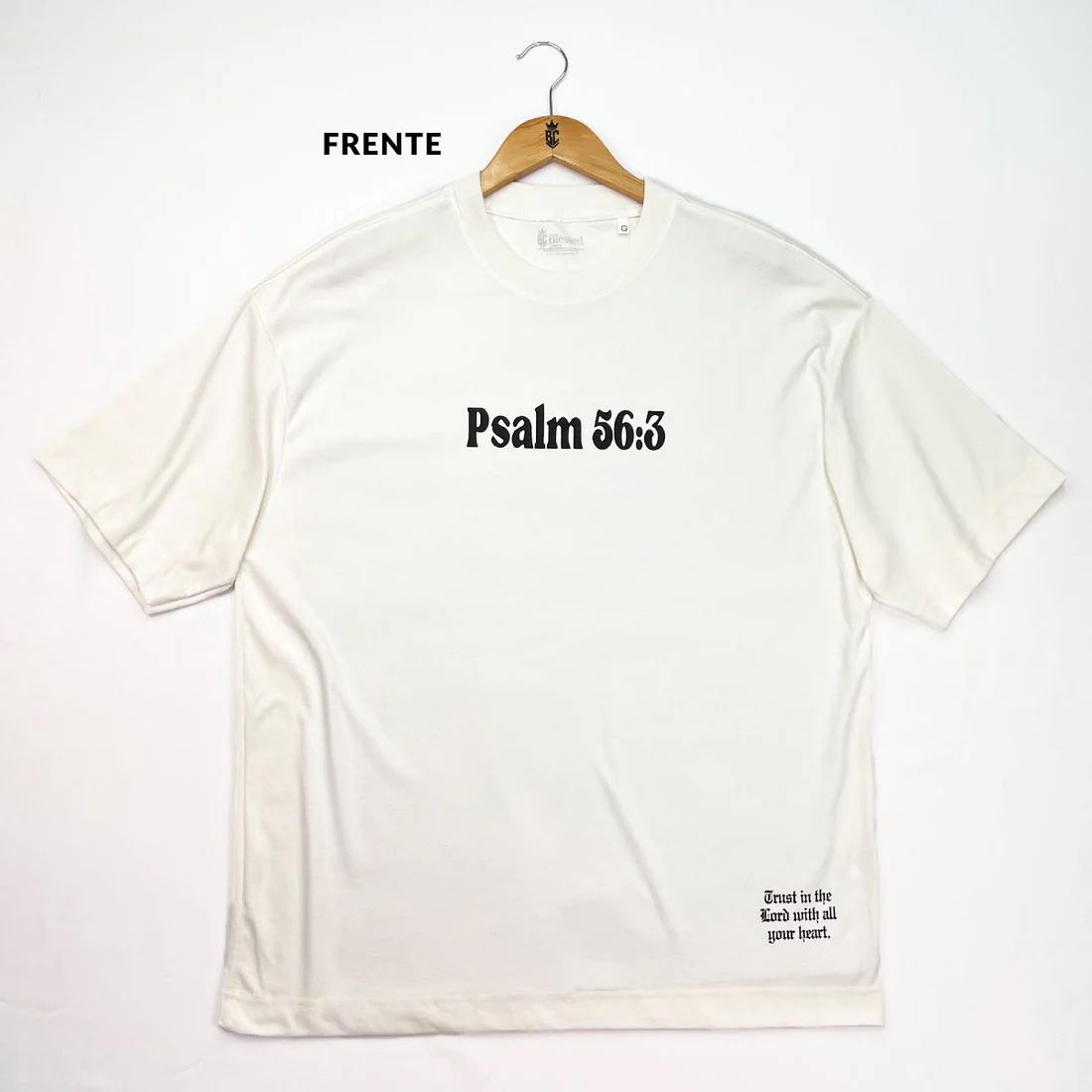 Oversized Preta Full Faith Over Fear Psalm 56:3 - Imagem 4