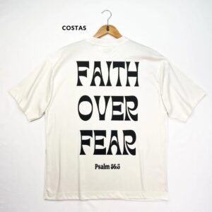 Oversized Preta Full Faith Over Fear Psalm 56:3 - Imagem 5