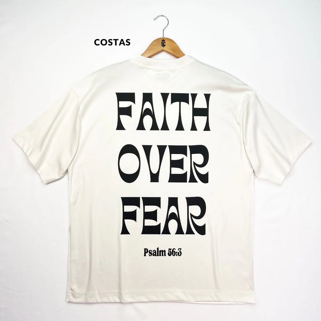 Oversized Preta Full Faith Over Fear Psalm 56:3 - Imagem 5