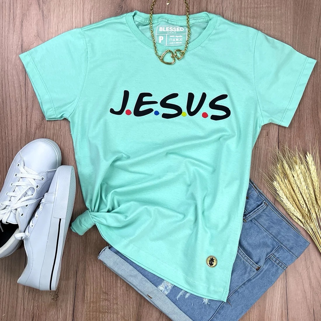 Camiseta Feminina Preta J.E.S.U.S - Imagem 3