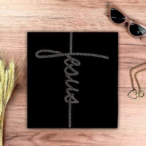 Camiseta Feminina Preta Jesus Strass - Imagem 2