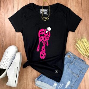 Camiseta Feminina Preta Foi Por Você - Imagem 1
