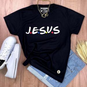 Camiseta Feminina Preta J.E.S.U.S - Imagem 1