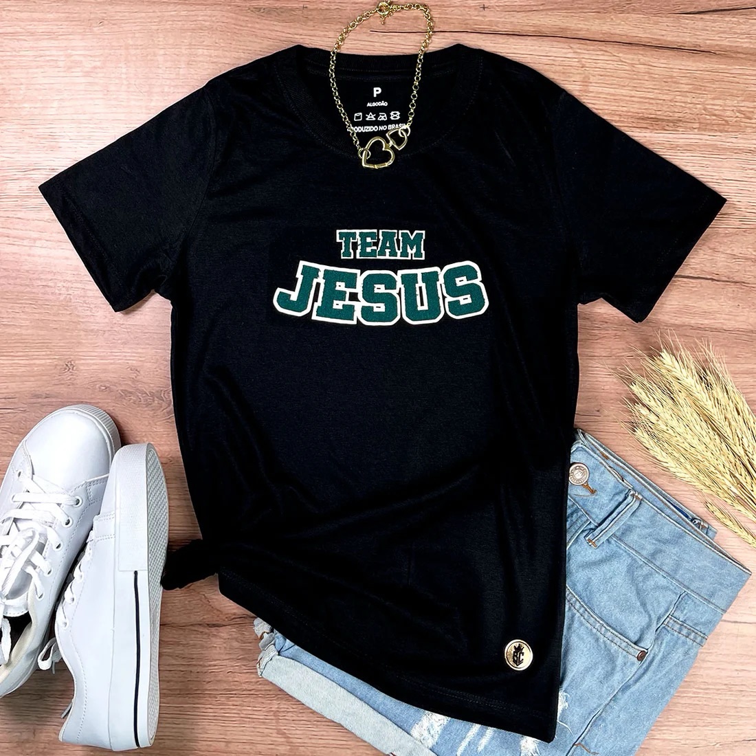Camiseta Feminina Off White Team Jesus - Imagem 3