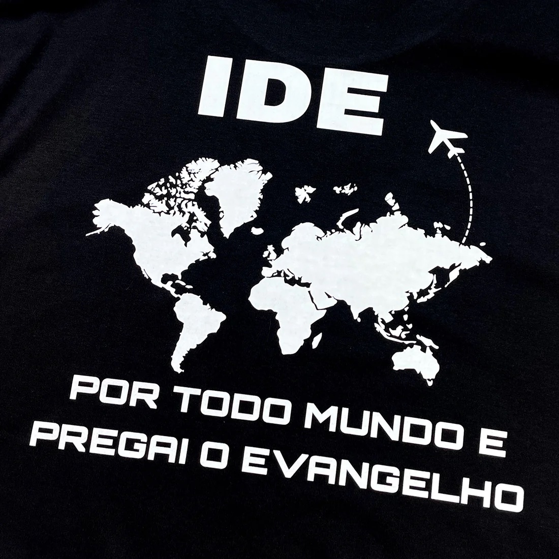 Oversized Preta Full IDE Por Todo Mundo E Pregai O Evangelho - Imagem 3
