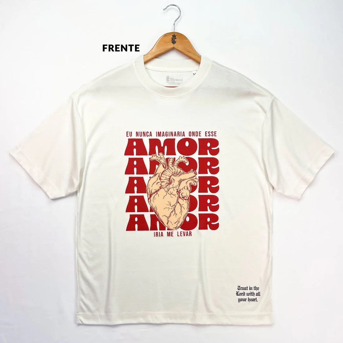 Oversized Off White Eu Nunca Imaginaria Onde Esse Amor Iria Me Levar - Imagem 1