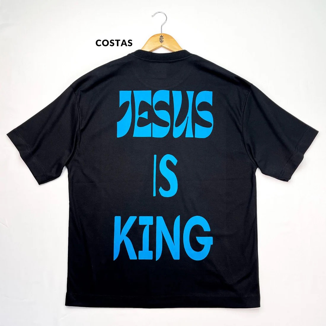 Oversized Preta Full Jesus Is King Azul - Imagem 2
