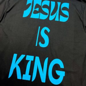 Oversized Preta Full Jesus Is King Azul - Imagem 3