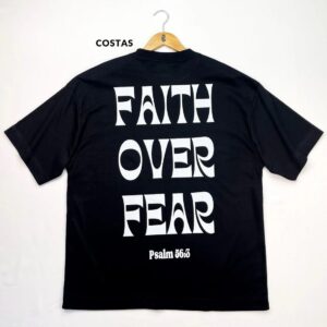 Oversized Preta Full Faith Over Fear Psalm 56:3 - Imagem 2