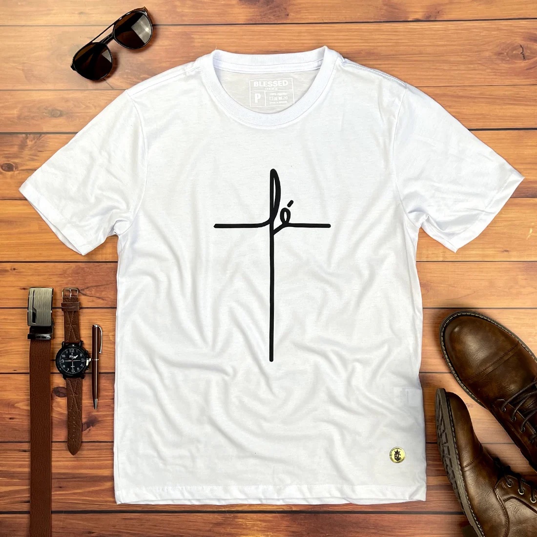 Camiseta Masculina Preta Fé - Imagem 2