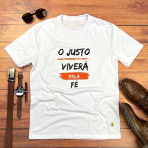 Camiseta Masculina Preta O Justo Viverá Pela Fé - Imagem 2