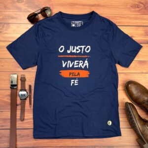 Camiseta Masculina Preta O Justo Viverá Pela Fé - Imagem 3