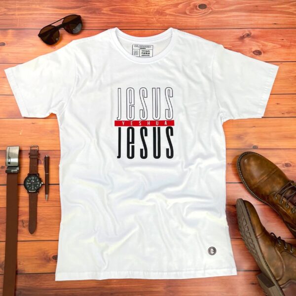 Camiseta Masculina Cinza Jesus Yeshua