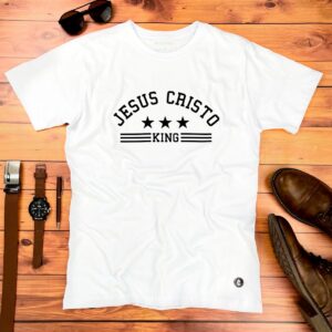 Camiseta Masculina preta Jesus Cristo King - Imagem 2
