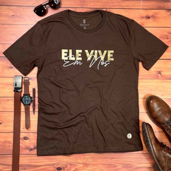 Camiseta Masculina Preta Ele vive Em Nós