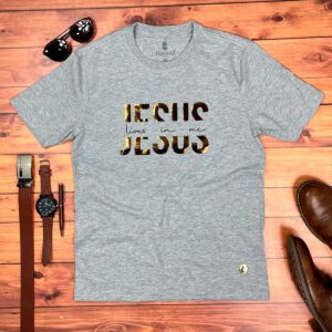 Camiseta Masculina Off White Jesus Lives In Me - Imagem 3