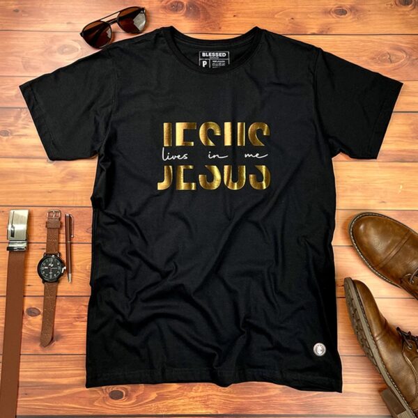 Camiseta Masculina Off White Jesus Lives In Me