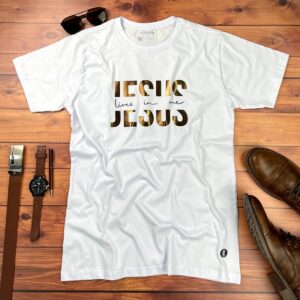 Camiseta Masculina Off White Jesus Lives In Me - Imagem 7