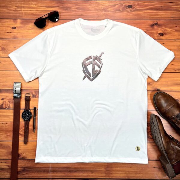 Camiseta Masculina Preta Escudo Fé