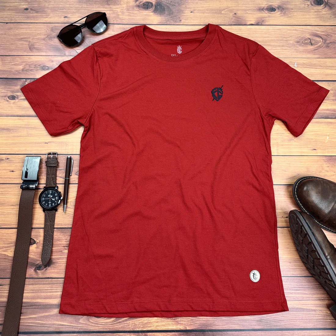 Camiseta Masculina Off White Escudo Fé Detalhe - Imagem 4