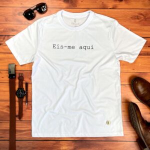 Camiseta Masculina Preta Eis-me Aqui - Imagem 2