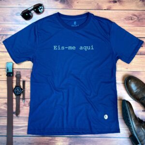 Camiseta Masculina Preta Eis-me Aqui - Imagem 4