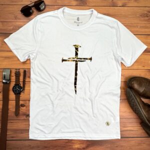 Camiseta Masculina Preta Cruz E Prego - Imagem 2
