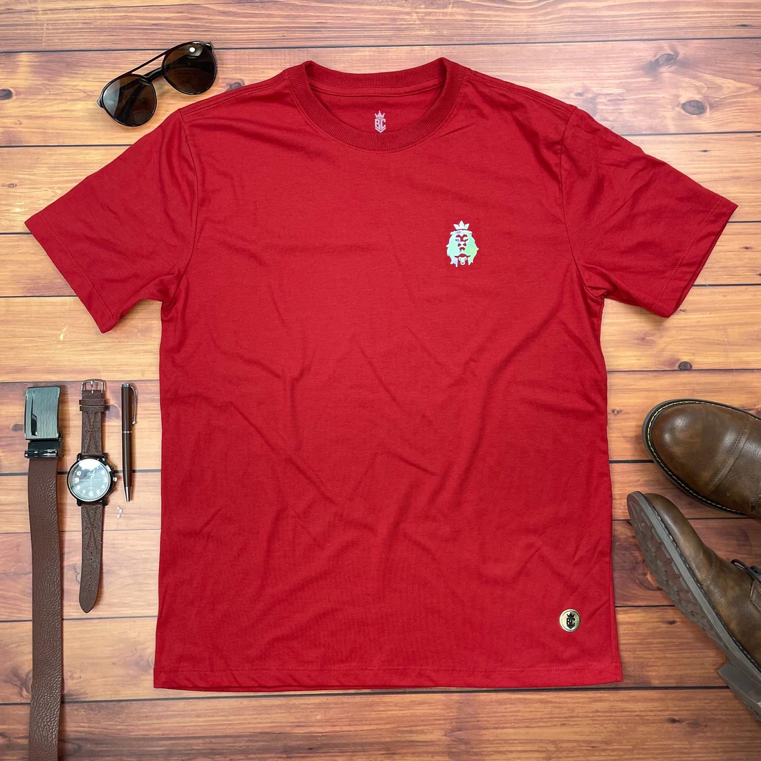 Camiseta Masculina Preta Cordeiro e Leão Holográfico - Imagem 7