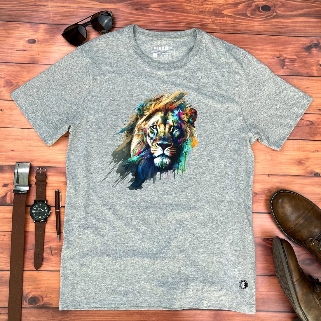 Camiseta Masculina Preta Leão - Imagem 4