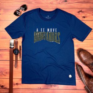 Camiseta Masculina Preta A fé Move Montanhas Camaleão - Imagem 4